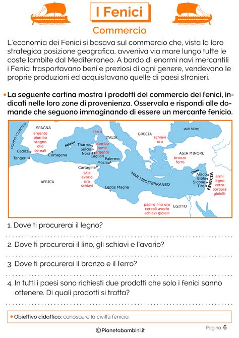 I Fenici Schede Didattiche Per La Scuola Primaria Scuola Schede