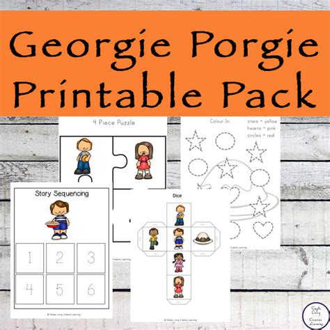 Georgie Porgie Printable Pack - Simple Living. Creative Learning