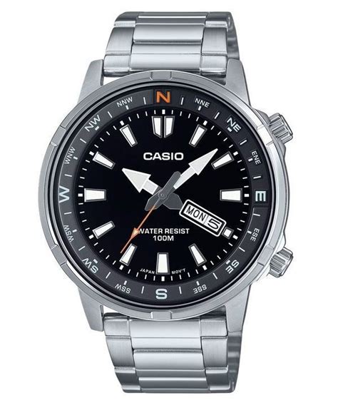 Casio Standard Analog Stainless Steel Black Dial Quartz Mtd D A V