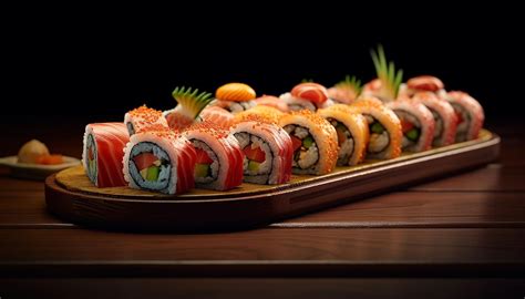 Premium Ai Image Tasty Sushi Professional Advertisement Photoshoot