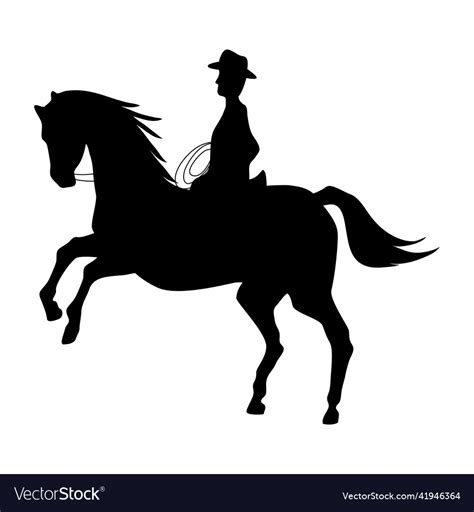 Cowboy in horse silhouette Royalty Free Vector Image