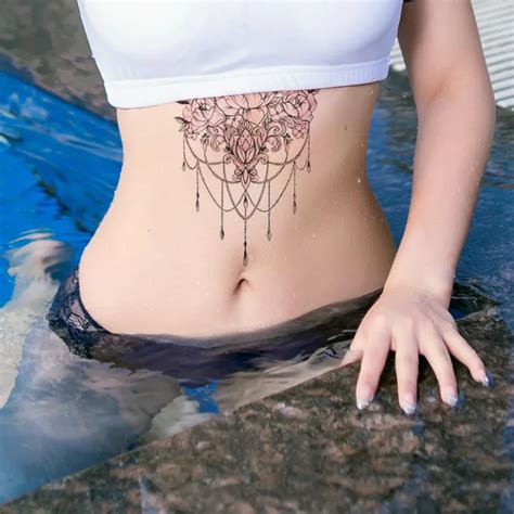 Kinds Adult Chest Back Tattoo Rose Flowers Mandala Totem Waterproof