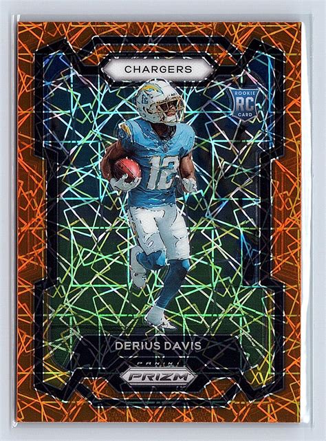 Panini Prizm Derius Davis Orange Lazer Rookie Rc Chargers