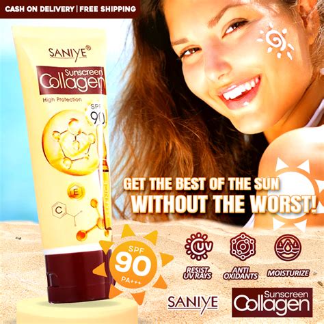 Saniye Spf Sunscreen Collagen Pa Sunblock Face Cream Moisturizing