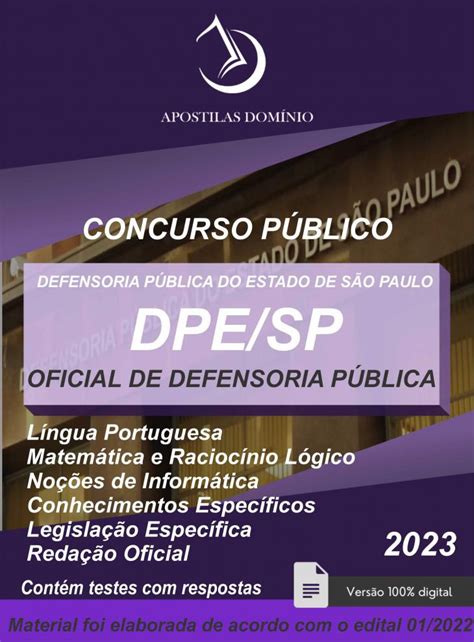 Apostila Dpe Sp Oficial De Defensoria P Blica Apostilas Dom Nio