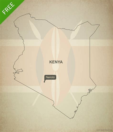 Free Vector Map of Kenya Outline | One Stop Map