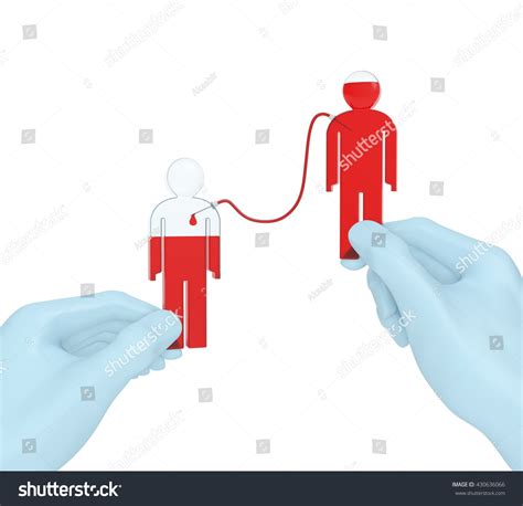 Blood Transfusion Concept Blood Donor Recipient Stock Illustration