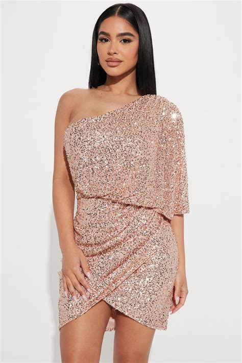 Ella Sequin Mini Dress Rose Gold Fashion Nova Dresses Fashion Nova