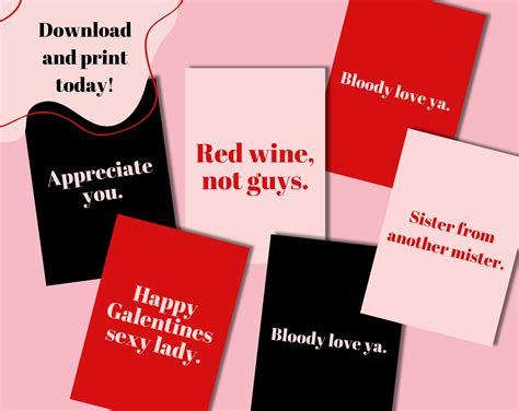 Galentines Card Diy Galentines Printable Galentines Day Card Etsy