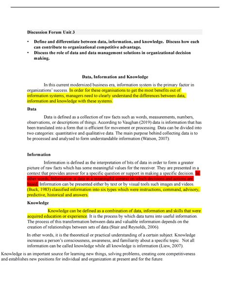 Bus5114 U3 Df Assignment Discussion Forum Unit 3 Define And