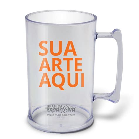 Caneca de Chopp Personalizada Acrílico Transfer Laser Gráfica expanSSiva