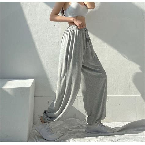 Satın alın Women s Sports Pants Casual Loose Pants High Waist Wide Leg