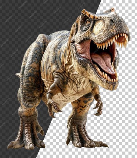 Premium Psd Ferocious Tyrannosaurus Rex Roaring With Open Mouth On