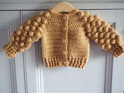 Crochet Baby Bobble Cardigan Baby Popcorn Cardigan Hand Crocheted