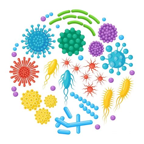 Premium Vector Set Of Bacteria Microbes Virus Germs Disease