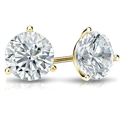 Diamond Wish - 2 Carat Lab Grown Diamond Stud Earrings in 14k Yellow ...