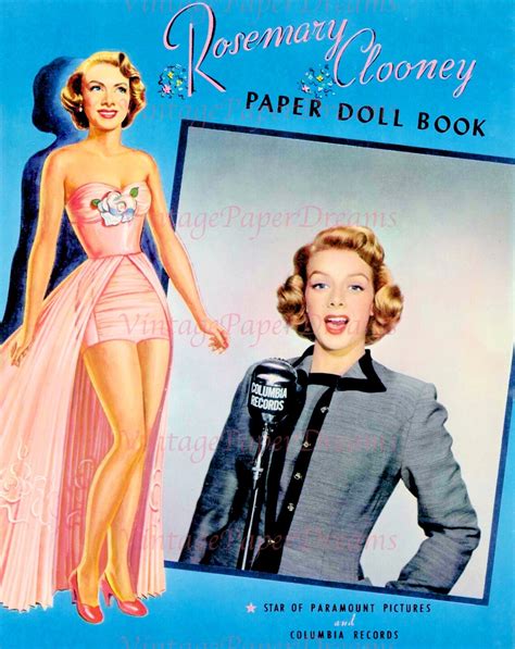 Vintage Paper Doll Printable Pdf Rosemary Clooney Paper Doll Etsy