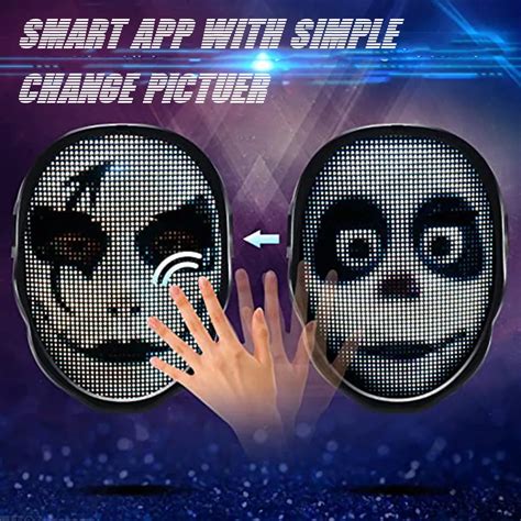 Halloween Full Color LED Face Changing Glowing Mask APP Control DIY