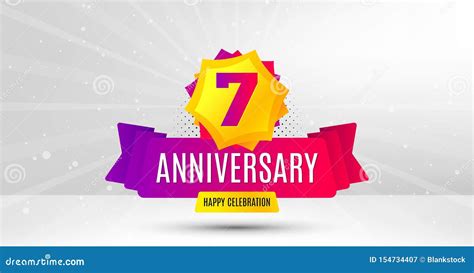 7 Years Anniversary Seven Years Celebrating Vector Stock Vector