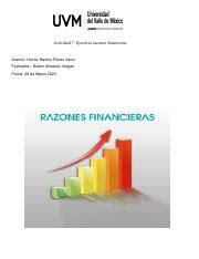 A7 HRFV Pdf Actividad 7 Ejercicio Razones Financieras Alumno Hector