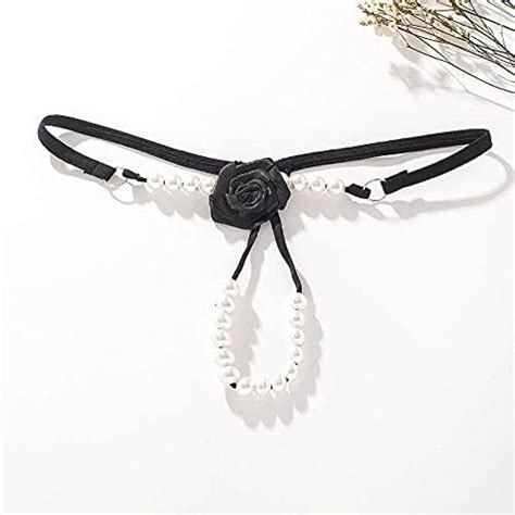 QGcute Sexy Crotchless String perlen g String Erotische Dessous für Sex Outfit Tangas Frauen