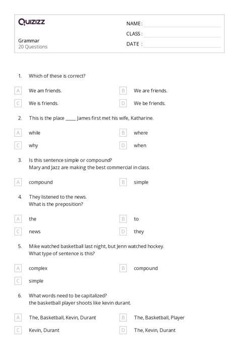 Grammar Worksheet For Grade Archives Skoolon Worksheets Library