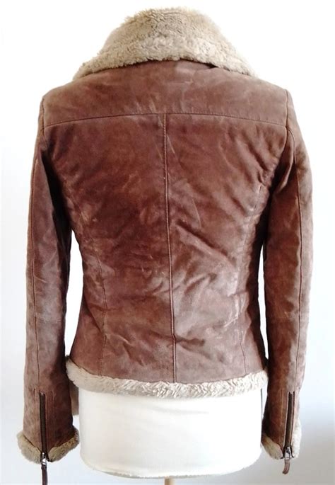 Blouson En Croute De Cuir Marron Oakwood Taille M CrushON