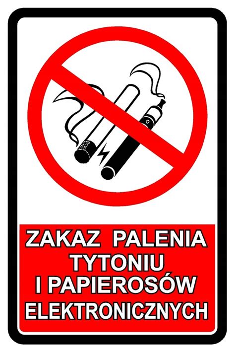 Tabliczka Znak Zakaz Palenia Tytoniu E Papierosów 8979737537