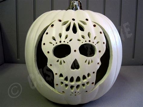 Sugar Skull Pumpkin Carving Stencils