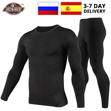 Herobiker Men S Fleece Lined Thermal Underwear Set Motorcycle Skiing