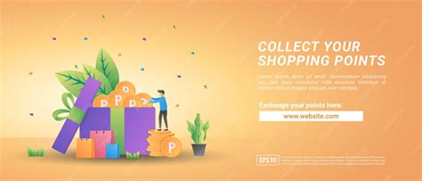 premium vector collect  shopping points swap points