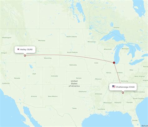 All Flight Routes From Sun Valley To Chattanooga Sun To Cha Flight