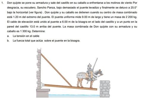 Problema De Torques Don Quijote Se Pone Su Armadura Y Sale Del Castillo