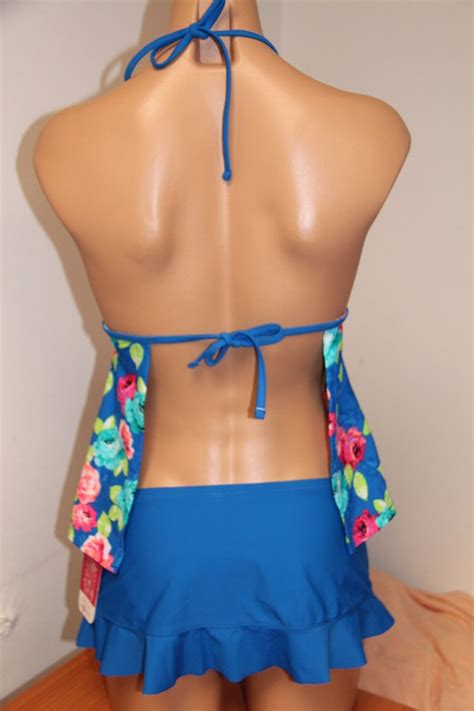 Nwt Hula Honey Swimsuit Bikini Tankini Pc Set Xs Push Up Skirt Ebay