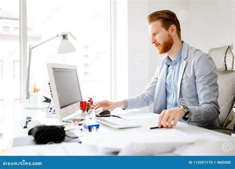 Business Person Working on Computer Stock Image - Image of person, portrait: 112097175