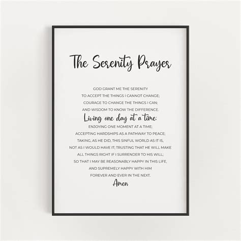 Serenity Prayer Full Version Printable