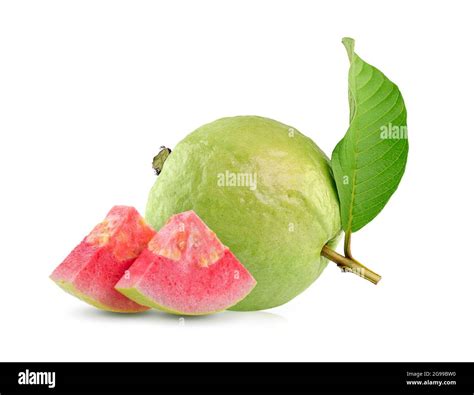 Pink Guava Tropical Fruit On White Background Stock Photo Alamy