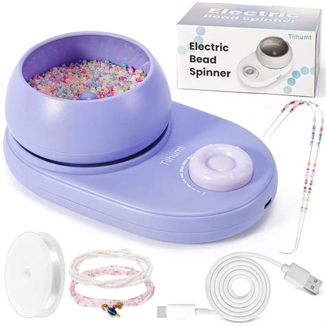 Tilhumt Electric Bead Spinner For Jewelry Making Fast Seed Bead Spinner Bowl With 2 Big Eye