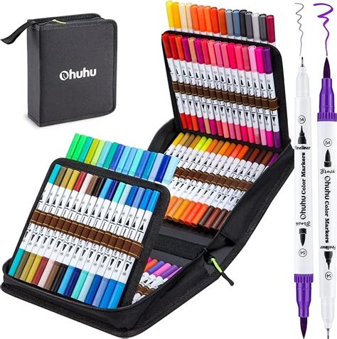 Ohuhu Filzstifte Doppelseitig Farben Dual Brush Pen Set F R