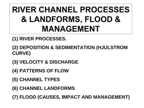 River transportation processes