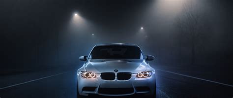 BMW M3 Wallpaper 4K, White cars, Dark background