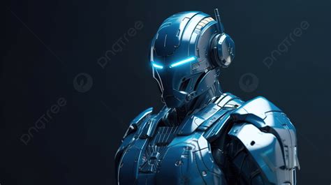 Robot Standing Alone On Dark Background, 3d Illustration Of A Realistic ...