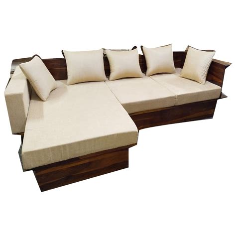 Seater Velvet Sheesham Wood L Shape Sofa Set Without Lounger At Rs