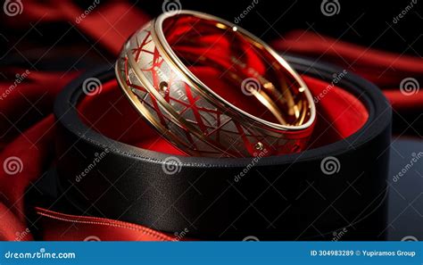 Shiny Gold Wedding Ring Symbolizes Love And Togetherness Generated By