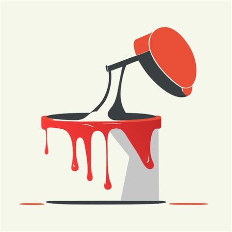 Premium Vector Paint Bucket Pouring Out Paint Vector Illustration Flat