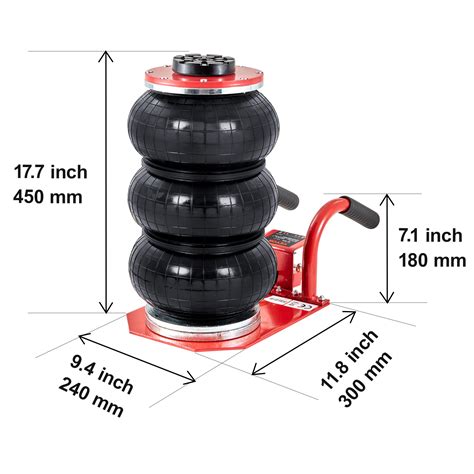 VEVOR Cric Pneumatique 3 T 140 450 Mm Cric De Levage Pneumatique 0 8 1