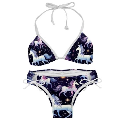 Starry Unicorn Swimming Suit Bikini Set Bikinis Detachable Sponge