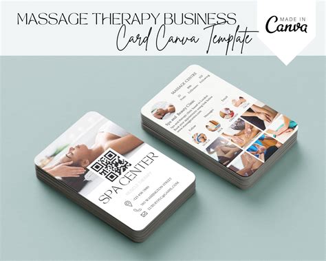 Massage Therapy Business Card Template Qr Code Referral Card For Spa