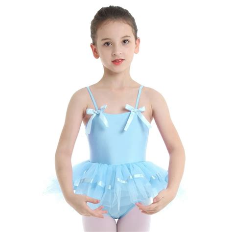 Iefiel Girls Lovely Bowties Spaghetti Straps Ballet Dance Gymnastics