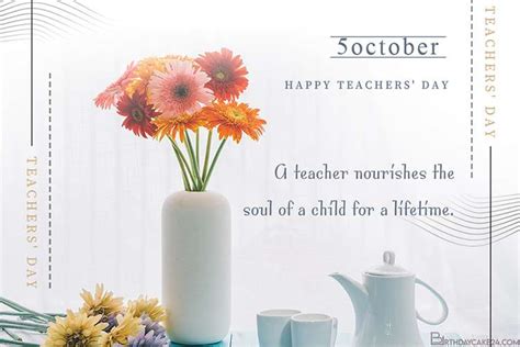 Beautiful Flower World Teacher's Day Card Images